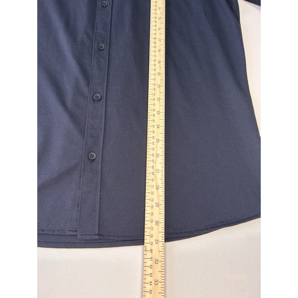 Desert Dunes Men's L Black Stretch Knit Long Sleeve Button Down Shirt - Picture 7 of 8